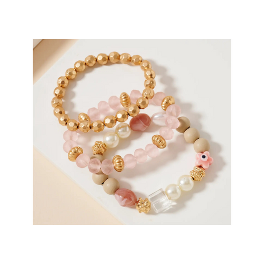 Eye Glass Bead Bracelet Set