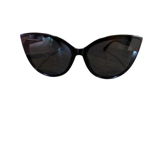 Women's Black Glitter Detailed Cat Eye Sunglasses