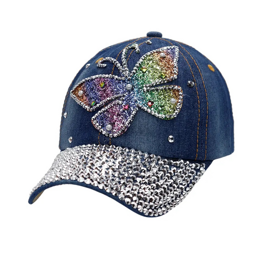 Butterfly Rhinestone Denim