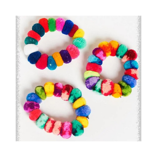 Pom-Pom Hair Tie Scrunchies