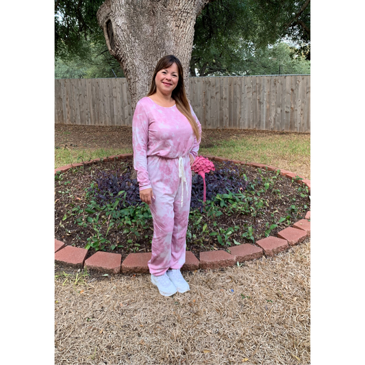 Pink  Tie Dyed Jumpsuit