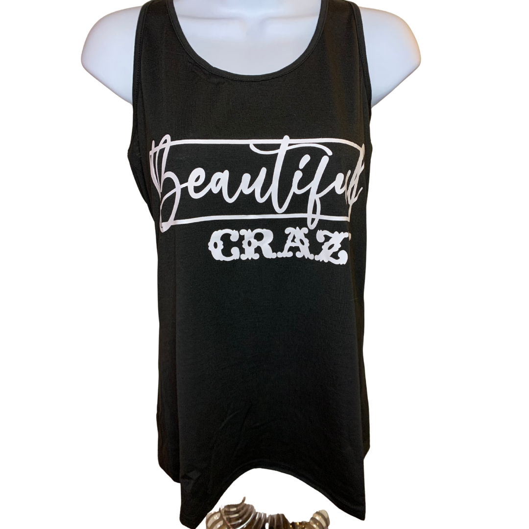 Beautiful Crazy Graphic O-Neck Tank Top