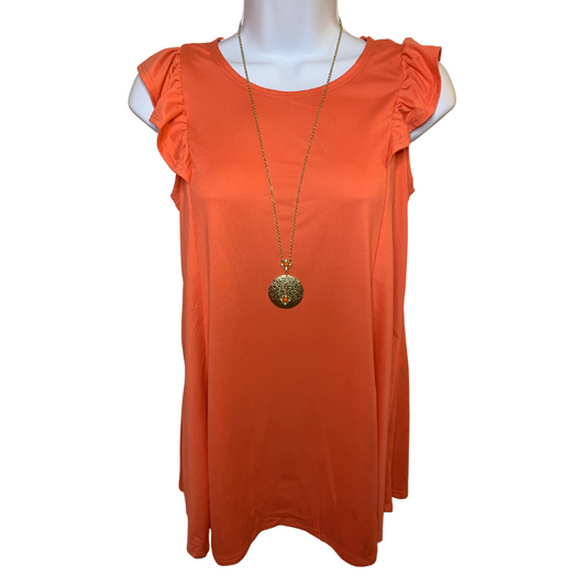 Coral Sleeveless Top