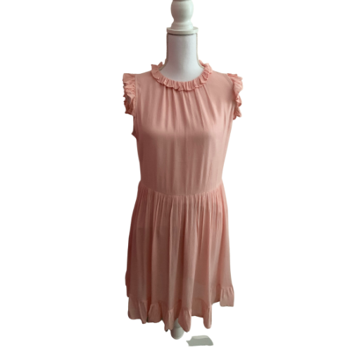 Pink Pocketed Ruffle Babydoll Dress