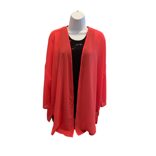 Curvey Size Coral Kimono Cardigan