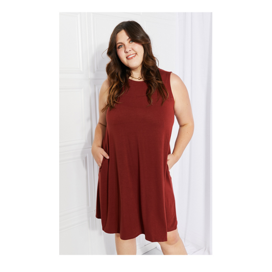 Zenana Swing into Spring Full SIze Sleeveless Dress