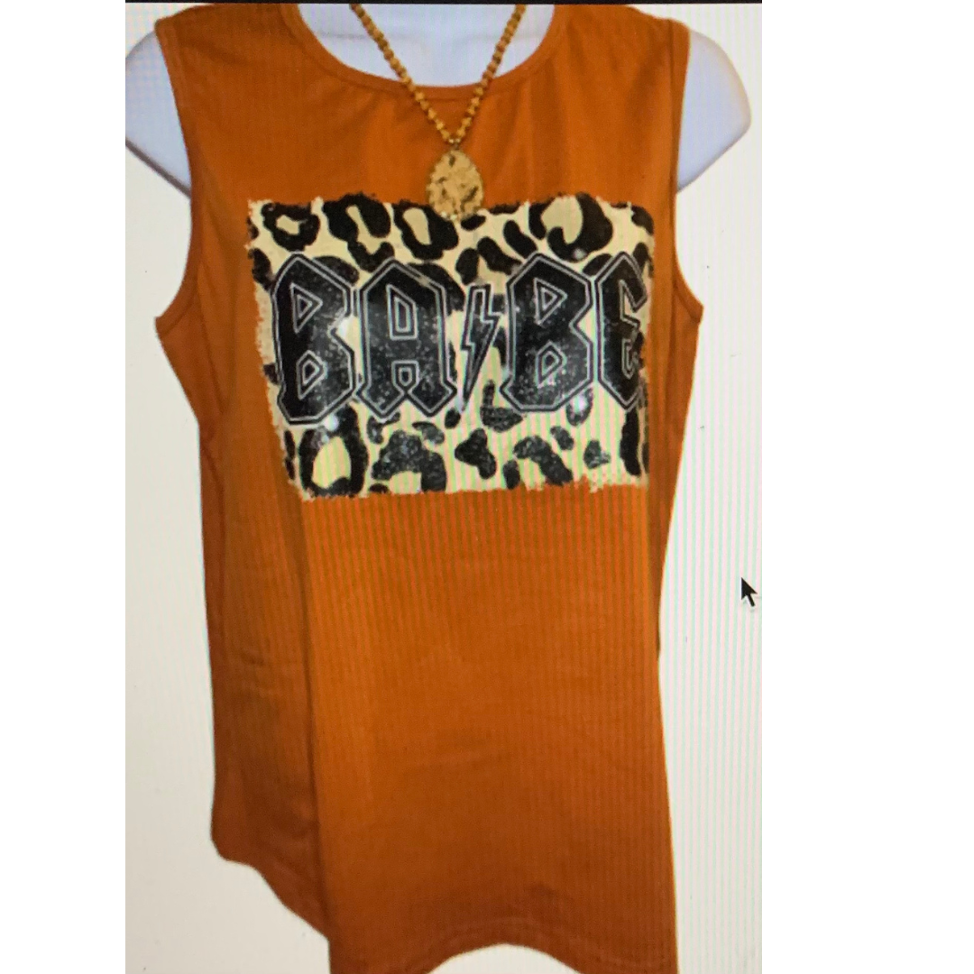 Leopard Babe Print Tank Top