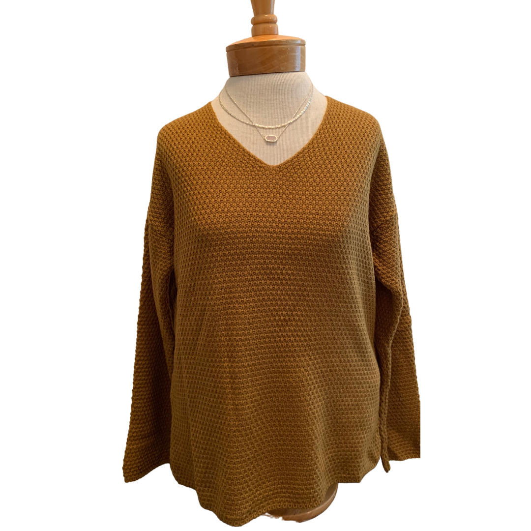 Mustard V-Neck Sweater