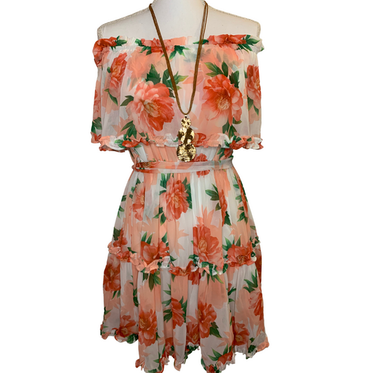 Orange floral dress