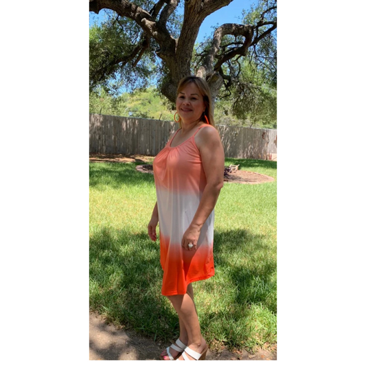 Orange Ombre Tie-Dye Sleeveless Slowly