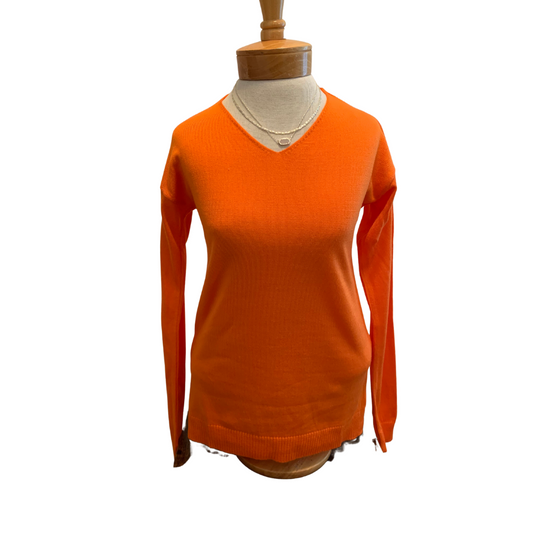 Orange V-Neck Sweater