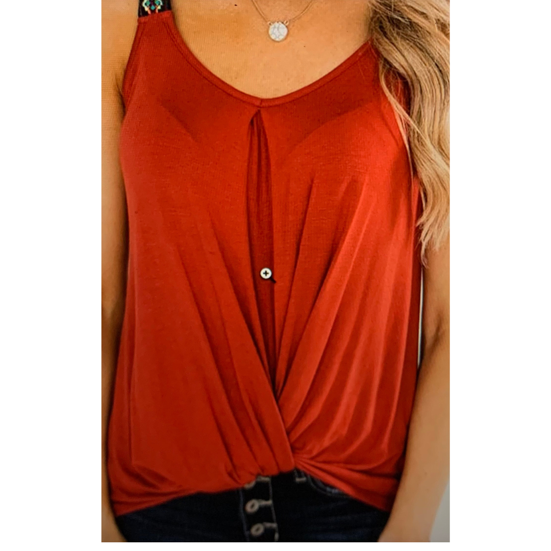 Orange Twist Hem Hank Top